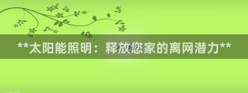 **太阳能照明：释放您家的离网潜力**