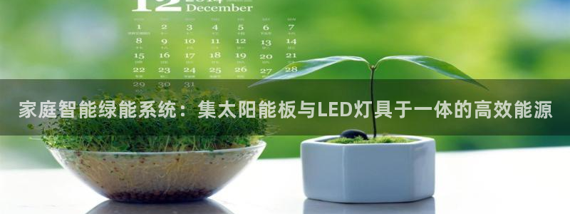 家庭智能绿能系统：集太阳能板与LED灯具于一体的高效能源